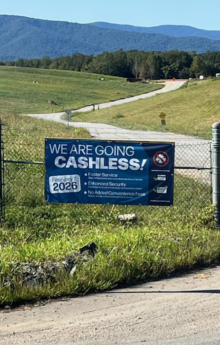Posted sign at the Ivy Solid Waste & Recycling Center