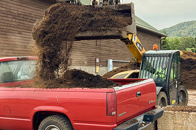 Loading Mulch Into Truck