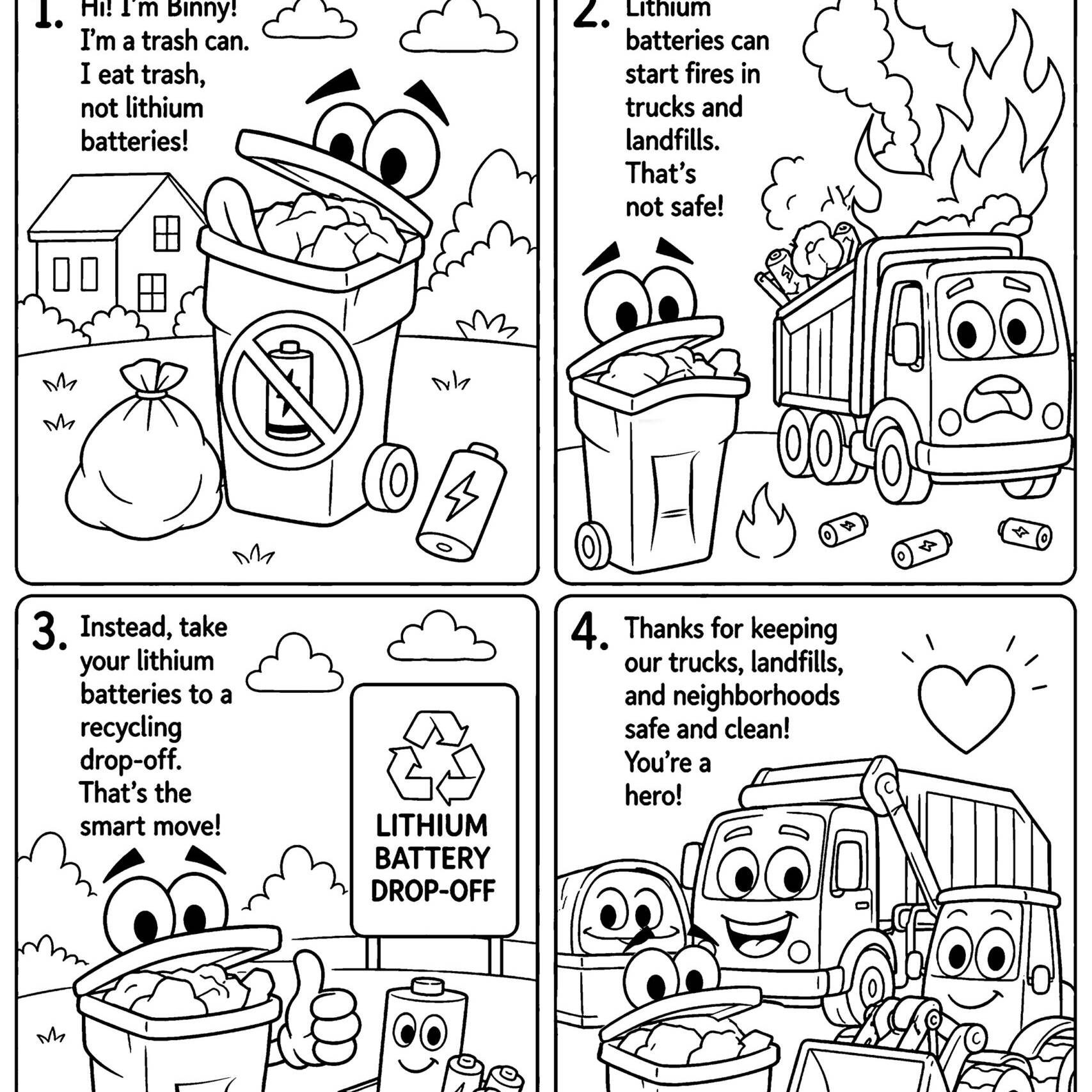 Binny the Bin Coloring Comic