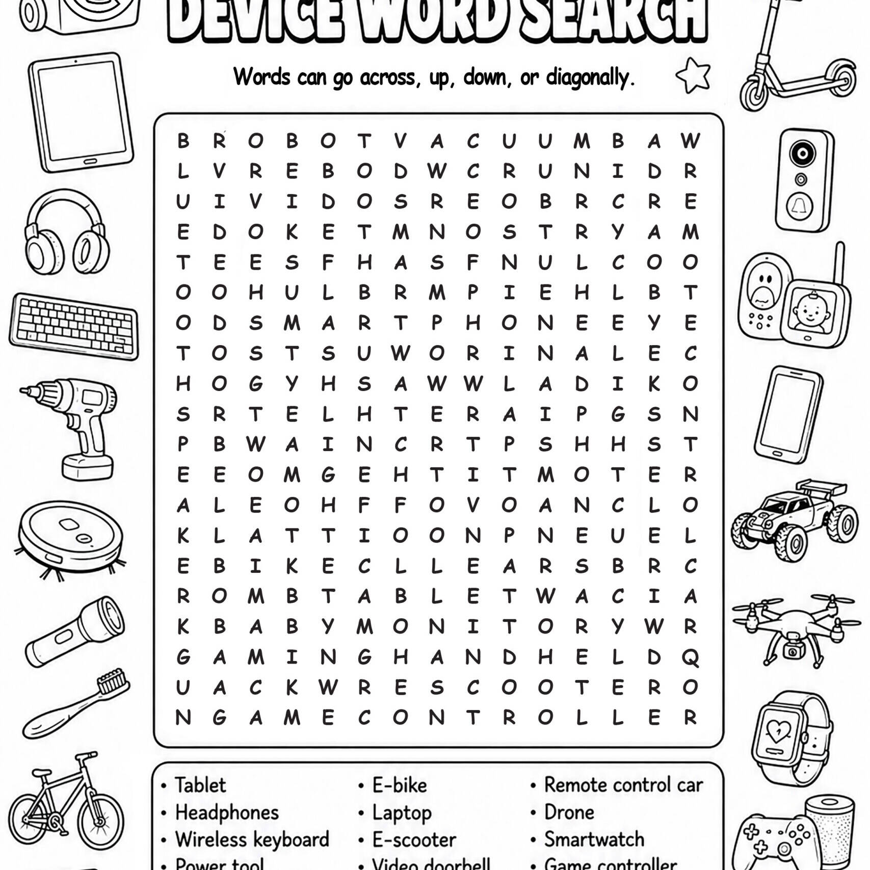 Binny the Bin Lithium Word Search